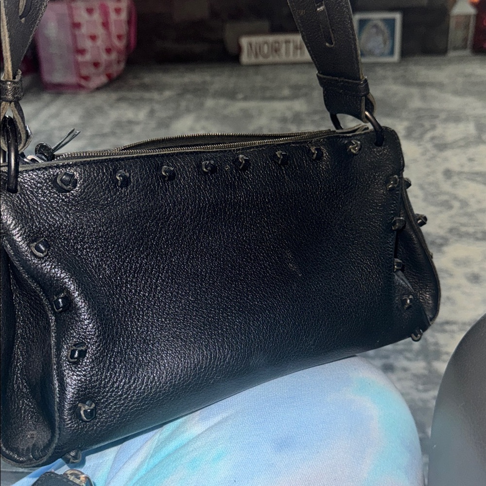Bottega veneta Studded Black Leather Shoulder Bag - Picture 6 of 16